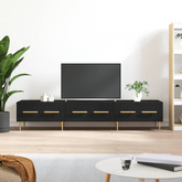 vidaXL Szafka pod TV, czarna, 150x36x30 cm, materiał drewnopochodny