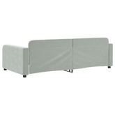 Sofa z funkcją spania, jasnoszara, 100x200 cm, obita aksamitem