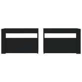 Szafki nocne z LED, 2 szt., czarne, 60x35x40 cm