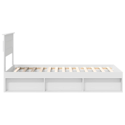 Ramka łóżka Gładki Biały 75 x 190 cm Lite drewno sosnowe