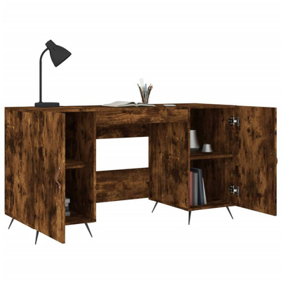 vidaXL Biurko, przydymiony dąb, 140x50x75 cm, materiał drewnopochodny