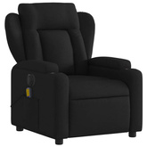 vidaXL Rozkładany fotel masujący, elektryczny, czarny, tkanina wariant 5
