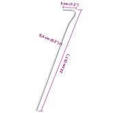 Śledzie do namiotu, 25 szt., 23 cm, Ø4 mm, stal galwanizowana