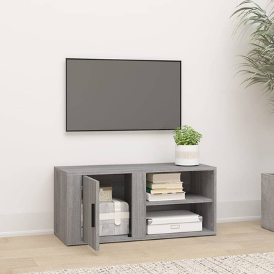 vidaXL Szafka pod TV, szary dąb sonoma, 80x31,5x36 cm