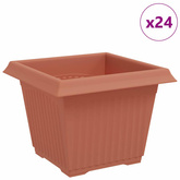 Kwadratowa doniczka na kwiaty 24 pcs Czerwony ceglasty