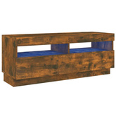 vidaXL Szafka pod TV z oświetleniem LED, przydymiony dąb, 100x35x40 cm