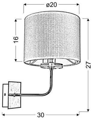 Kinkiet chromowy abażur tkany E14 40W lampa Estera Candellux 21-11473