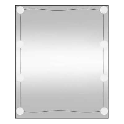 vidaXL Lustro ścienne z LED, 50x60 cm, szklane, prostokątne