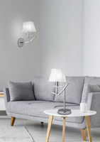 Lampka nocna Valencia biało-srebrna z abażurem E14 Candellux
