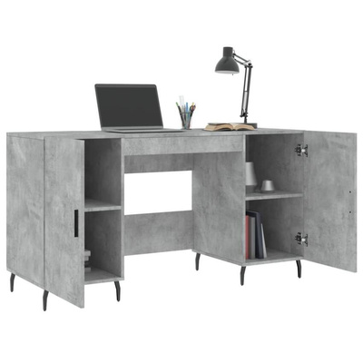 vidaXL Biurko, szarość betonu, 140x50x75 cm, materiał drewnopochodny wariant 11