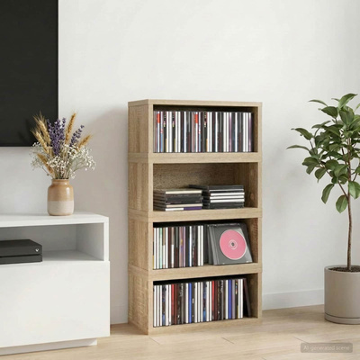 Stojak na płyty CD 4 szt. dąb Sonoma 40 x 17 x 17 cm