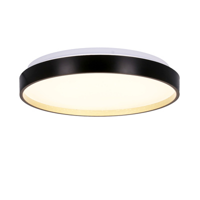 Florida lampa sufitowa plafon czarno złoty 18w led 33 cm klosz biały