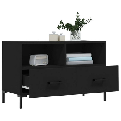 vidaXL Szafka pod TV, czarna, 80x36x50 cm, materiał drewnopochodny model standard