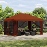 Altana z bokami 4 × 3 m terakota Poliester i Stal 190 gsm