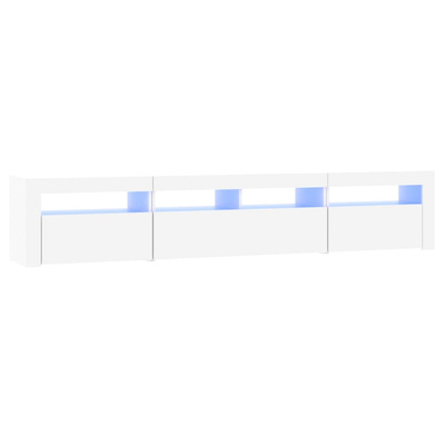 vidaXL Szafka pod TV z oświetleniem LED, biała, 210x35x40 cm