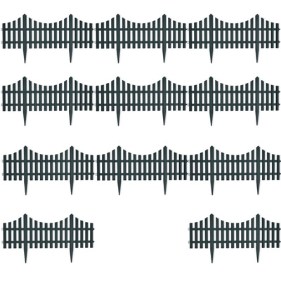 Obrzeża ogrodowe, 17 szt., 10 m, zielone