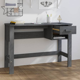 vidaXL Biurko HAMAR, ciemnoszare, 110x40x75 cm, lite drewno sosnowe