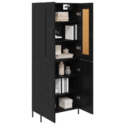 Highboard 2 szt. Czarny Dąb 69,5 x 34 x 180 cm