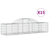 Kosze gabionowe, 15 szt, 200x50x40/60 cm, galwanizowane żelazo