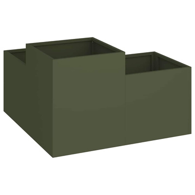Doniczka ogrodowa oliwkowy 80 x 80 x 48 cm Stal