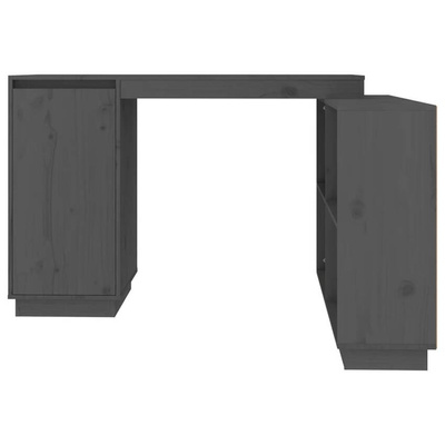 vidaXL Biurko, szare, 110x50x75 cm, lite drewno sosnowe