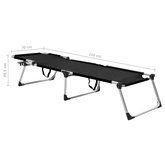 vidaXL Wysoki leżak dla seniora, składany, czarny, aluminiowy
