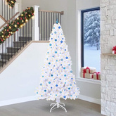 Sztuczna choinka z 300 diodami LED Biały 240 cm PVC i stal