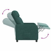 Fotel recliner Ciemnozielony tkanina