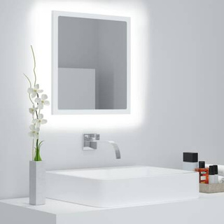 vidaXL Lustro łazienkowe LED, białe, 40x8,5x37 cm, akryl