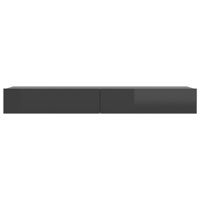 vidaXL Szafka pod TV z LED, szara z połyskiem, 120x35x15,5 cm