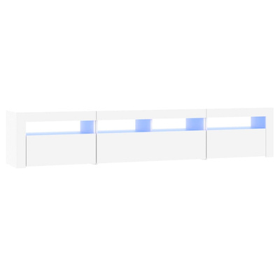 vidaXL Szafka pod TV z oświetleniem LED, biała, 210x35x40 cm