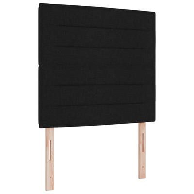Łóżko kontynentalne z materacem Czarny 90 x 200 cm tkanina