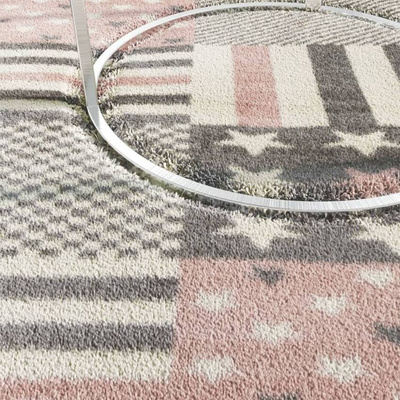 vidaXL Dywan dla dzieci, 160x230 cm, wzór w gwiazdki, różowy