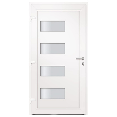 Drzwi frontowe, aluminium i PVC, białe, 110x210 cm