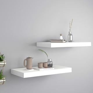 Półki ścienne, 2 szt., białe, 50x23x3,8 cm, MDF