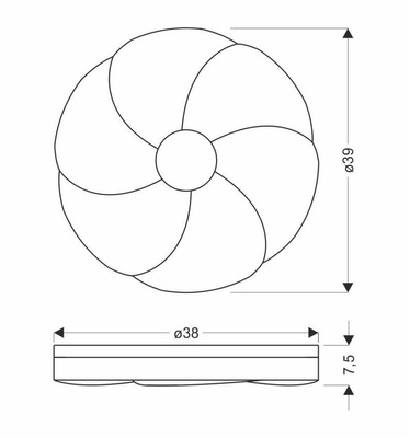Fiorino Lampa Sufitowa Plafon Drewniany 24W Led 39Cm Biały+Drewniany 4000K