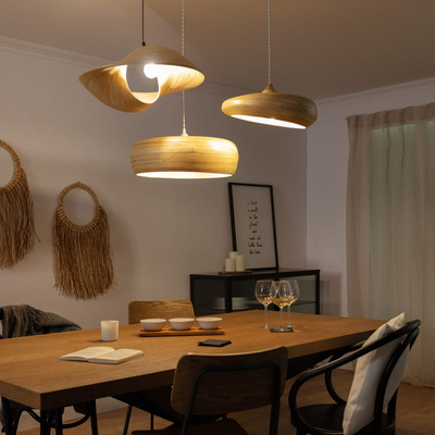 Lampa wiszaca Boho z Bambusa ?60cm Abruzzo Espresso E27