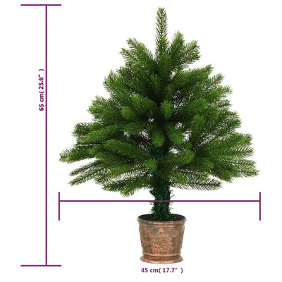 vidaXL Sztuczna choinka z lampkami i bombkami, 65 cm, zielona model standard
