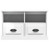 vidaXL Szafka pod TV, biała z połyskiem, 80x35x50 cm