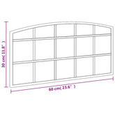 vidaXL Lustro ścienne, czarne, 60x30 cm, zakończone łukiem, żelazo