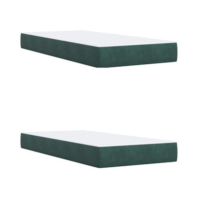 Łóżko Box Spring z materacem i LED Ciemnozielony 200 x 200 cm