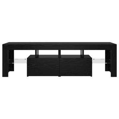 Szafka pod TV z oświetleniem LED, czarny dąb, 140x36,5x40 cm