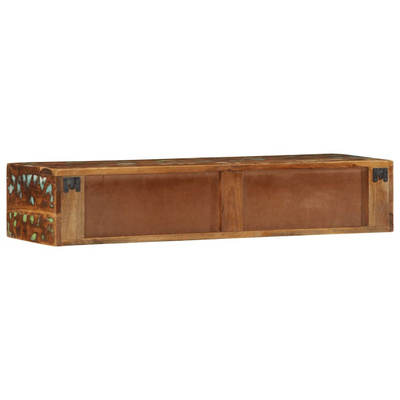 Ścienna szafka pod TV, 100x30x19 cm, lite drewno z odzysku
