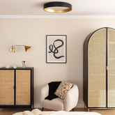 Plafon LED 31W Okrągły Czarno Złoty 50cm 3 Barwy Świecenia CCT Abruzzo Roma