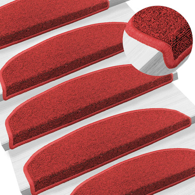 Samoprzylepne maty na schody 15 pcs czerwony 80 x 24,5 x 3,5 cm