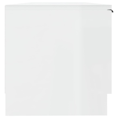 vidaXL Szafka pod TV, wysoki połysk, biała, 100x35x55 cm