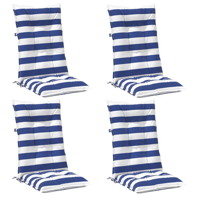 Poduszka na zewnątrz 4 pcs Niebieski i biały 120 x 50 x 7 cm