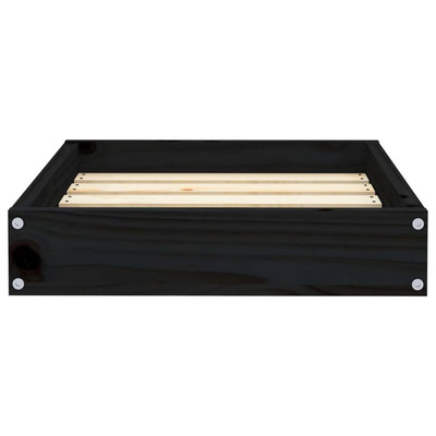 vidaXL Legowisko dla psa, czarne, 51,5x44x9 cm, lite drewno sosnowe