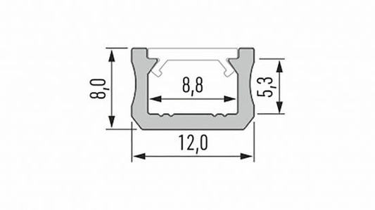 Profil LED LUMINES typ X czarny anodowany 1 m