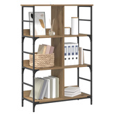 Półka na książki 4 poziomy 78,5 x 33 x 117,5 cm metal PB